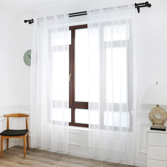Cortinas Translúcida Fresca Transparente para Sala Cuarto Dormitorio Habitación Comedor Cocina Salón 140x260