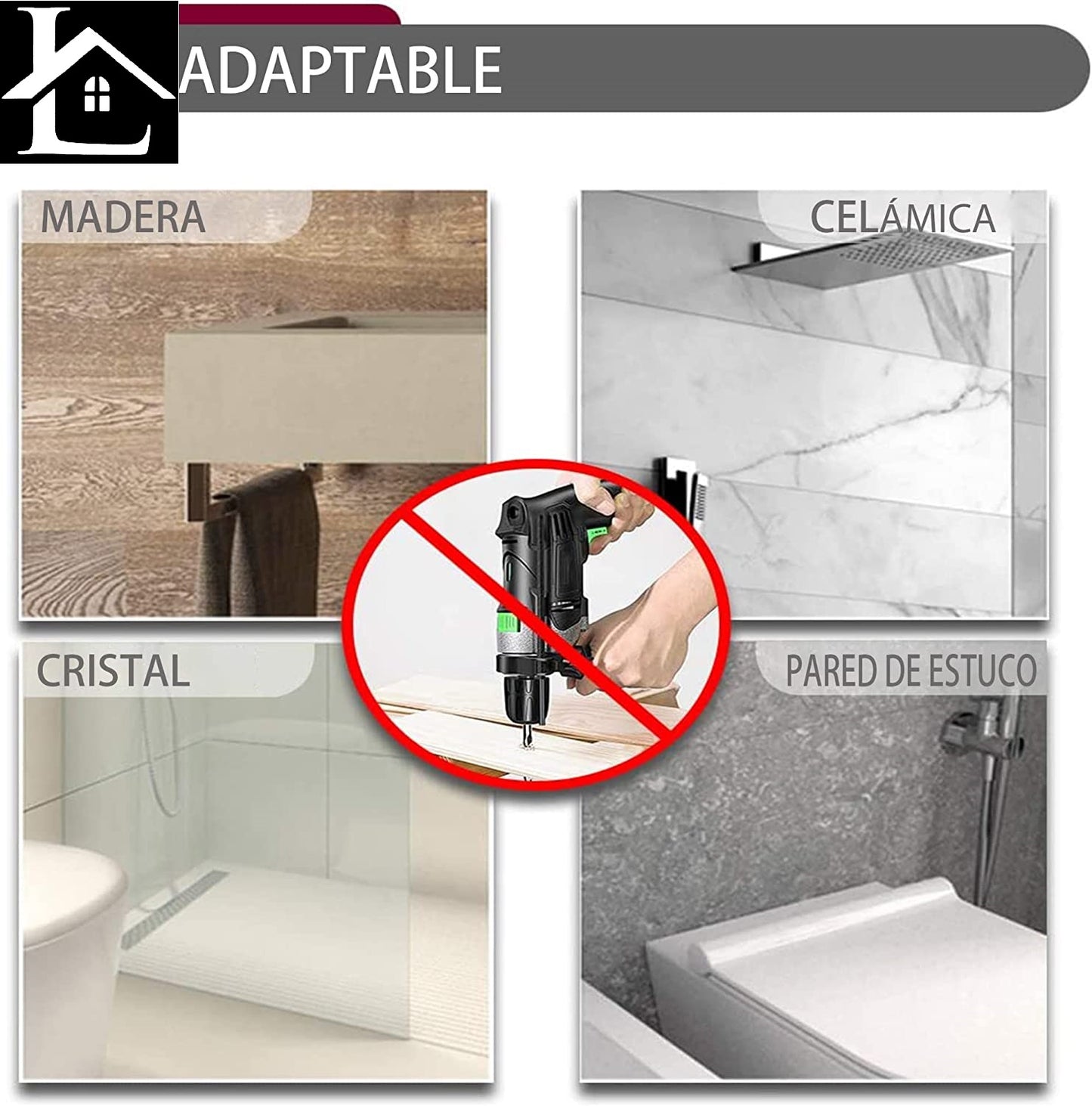 Barra Extensible Ajustable de Aluminio para baño, ropero, Armario y Cocina. Fácil Montaje, sin taladros ni Tornillos. Barra de tensión telescópica