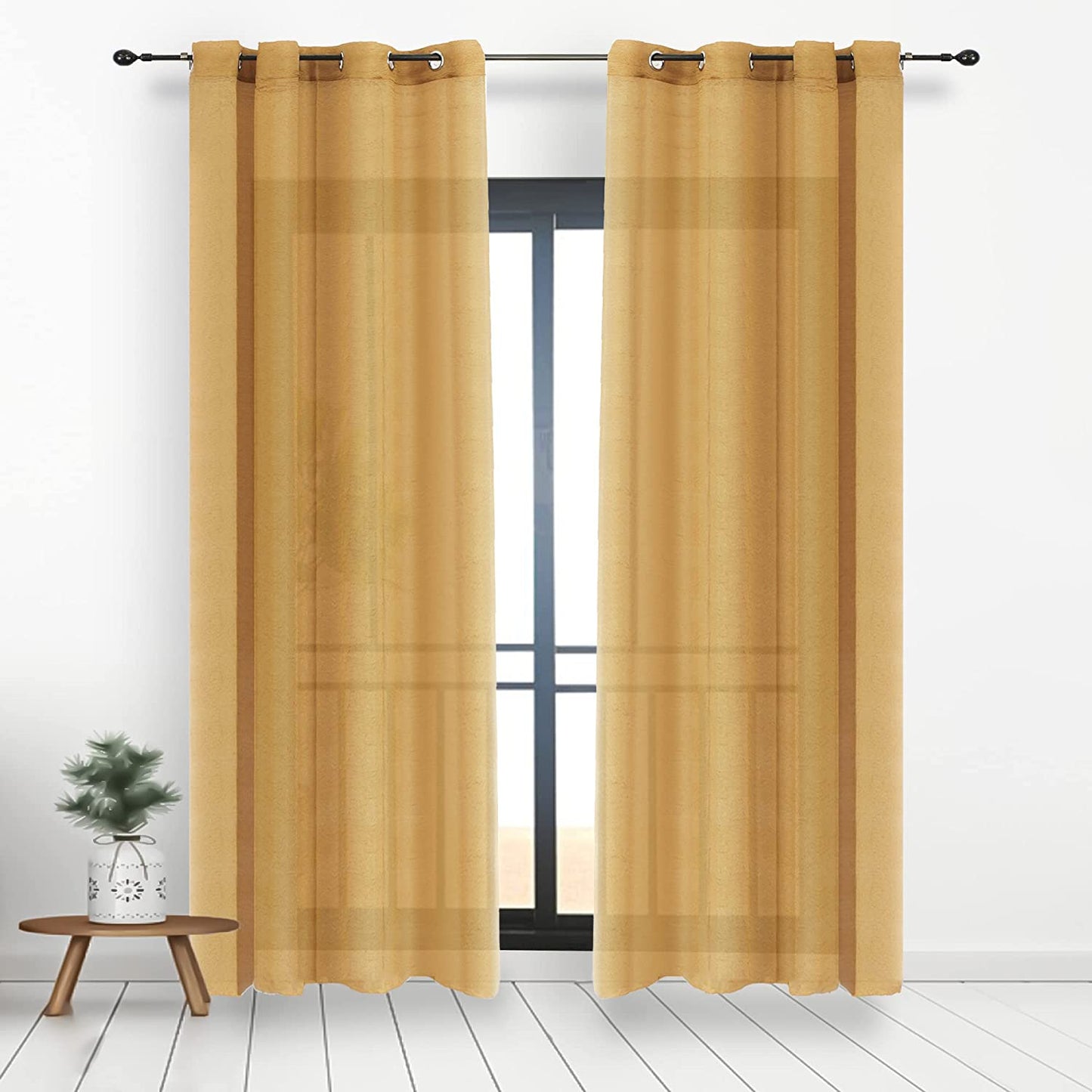 Cortina Translucido Liso para Ventana - Cortina con Ojales Poliéster Color Sólido para Salón Dormitorio 140x260cm