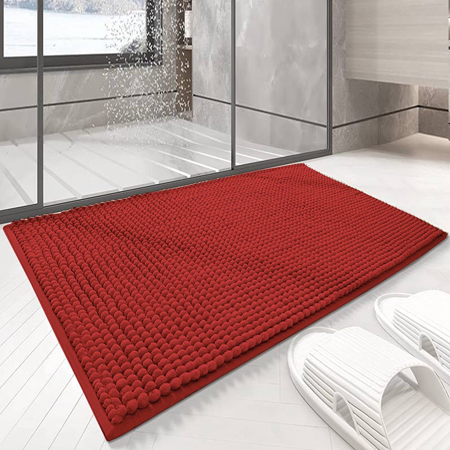 Alfombra De Baño,Cocina,Mascota,Alfombrilla De Baño,Antideslizante,Multifuncional,Felpa Microfibra Chenille,Suave,Cómoda Y Súper Absorbente