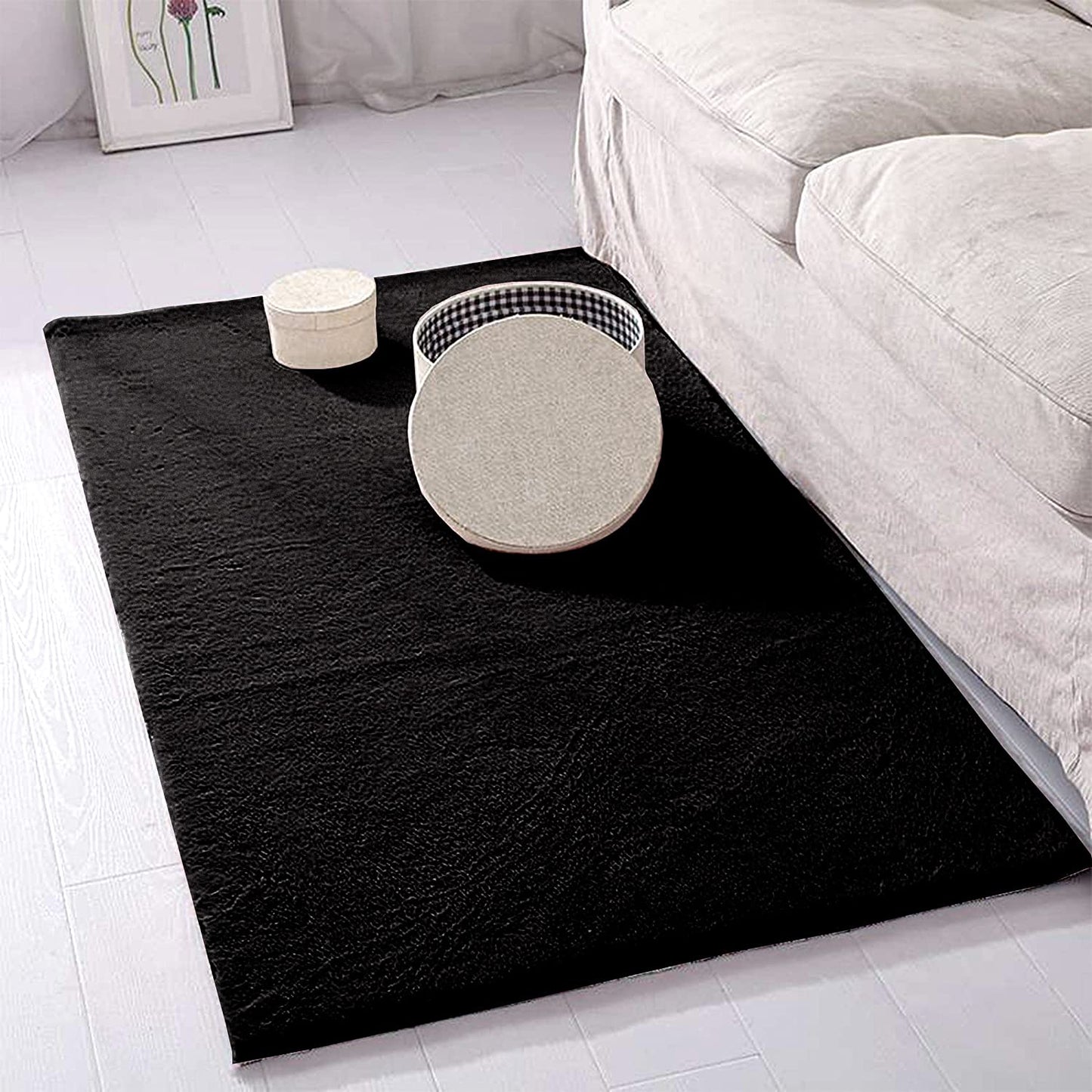 Alfombra De Piel De Conejo Artificial Extra Suave - Alfombra de Pelo para Salón, Habitación, Dormitorio, Forma Rectangular