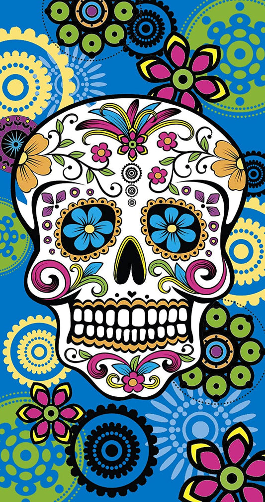 Toalla de Playa  Calavera Rosa Microfibra 75x145cm