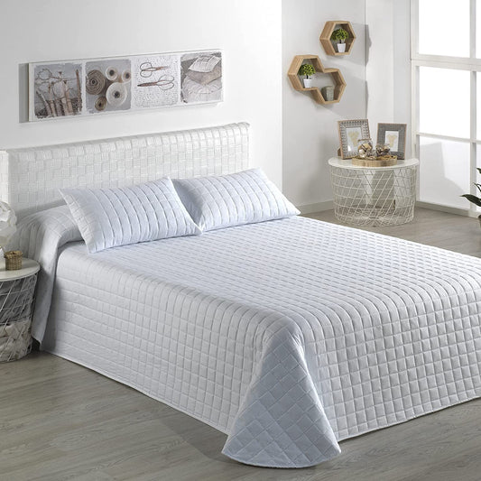 Colcha Bouti Reversible modelo QUINTO alta calidad 100% poliéster con cojín decorativo. Colcha para cama perfecta para la temporada de primavera-verano