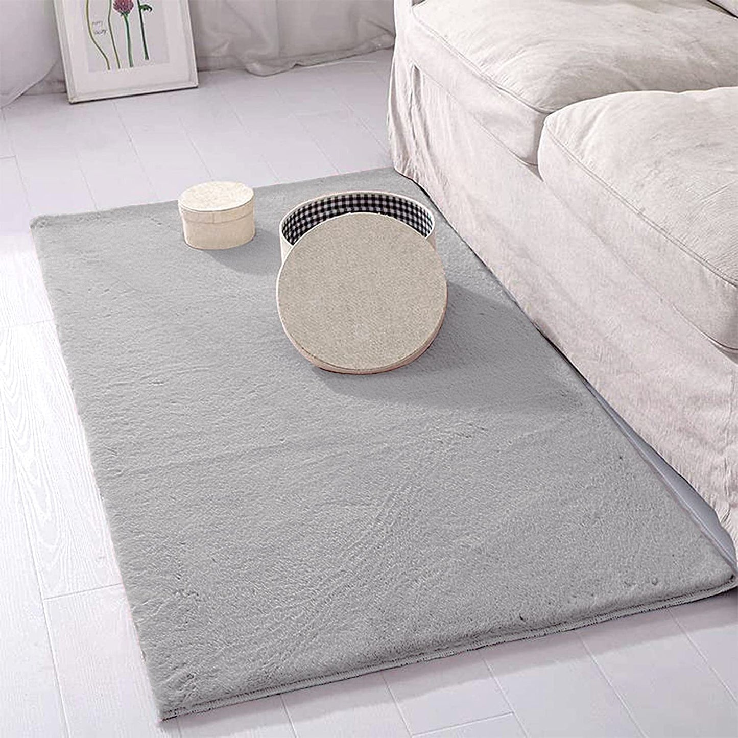 Alfombra De Piel De Conejo Artificial Extra Suave - Alfombra de Pelo para Salón, Habitación, Dormitorio, Forma Rectangular