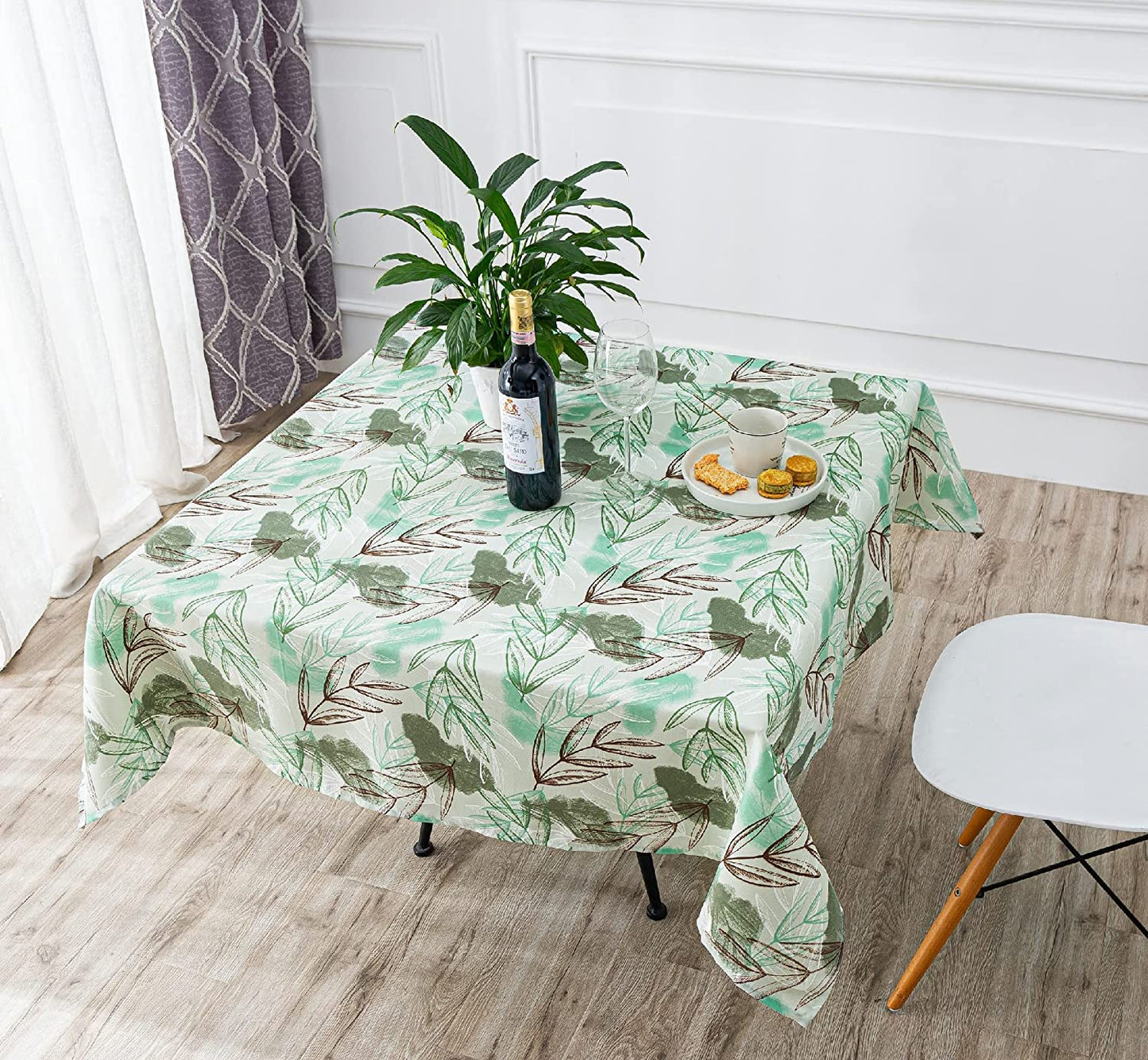 Mantel de Mesa Antimanchas Rectangular de Estampado Vintage Contemporáneo Tejido Impermeable