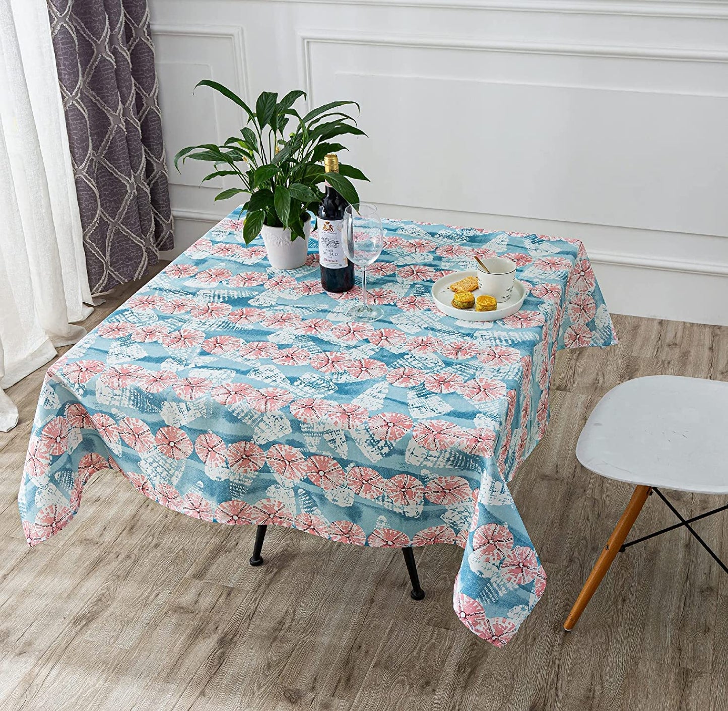 Mantel de Mesa Antimanchas Rectangular de Estampado Vintage Contemporáneo Tejido Impermeable