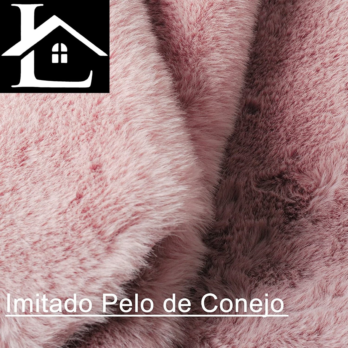 Alfombra De Piel De Conejo Artificial Extra Suave - Alfombra de Pelo para Salón, Habitación, Dormitorio, Forma Irregular