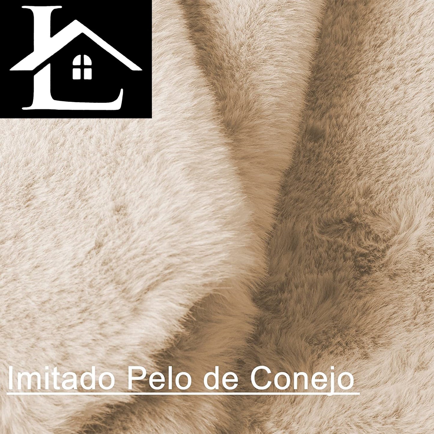 Alfombra De Piel De Conejo Artificial Extra Suave - Alfombra de Pelo para Salón, Habitación, Dormitorio, Forma Irregular