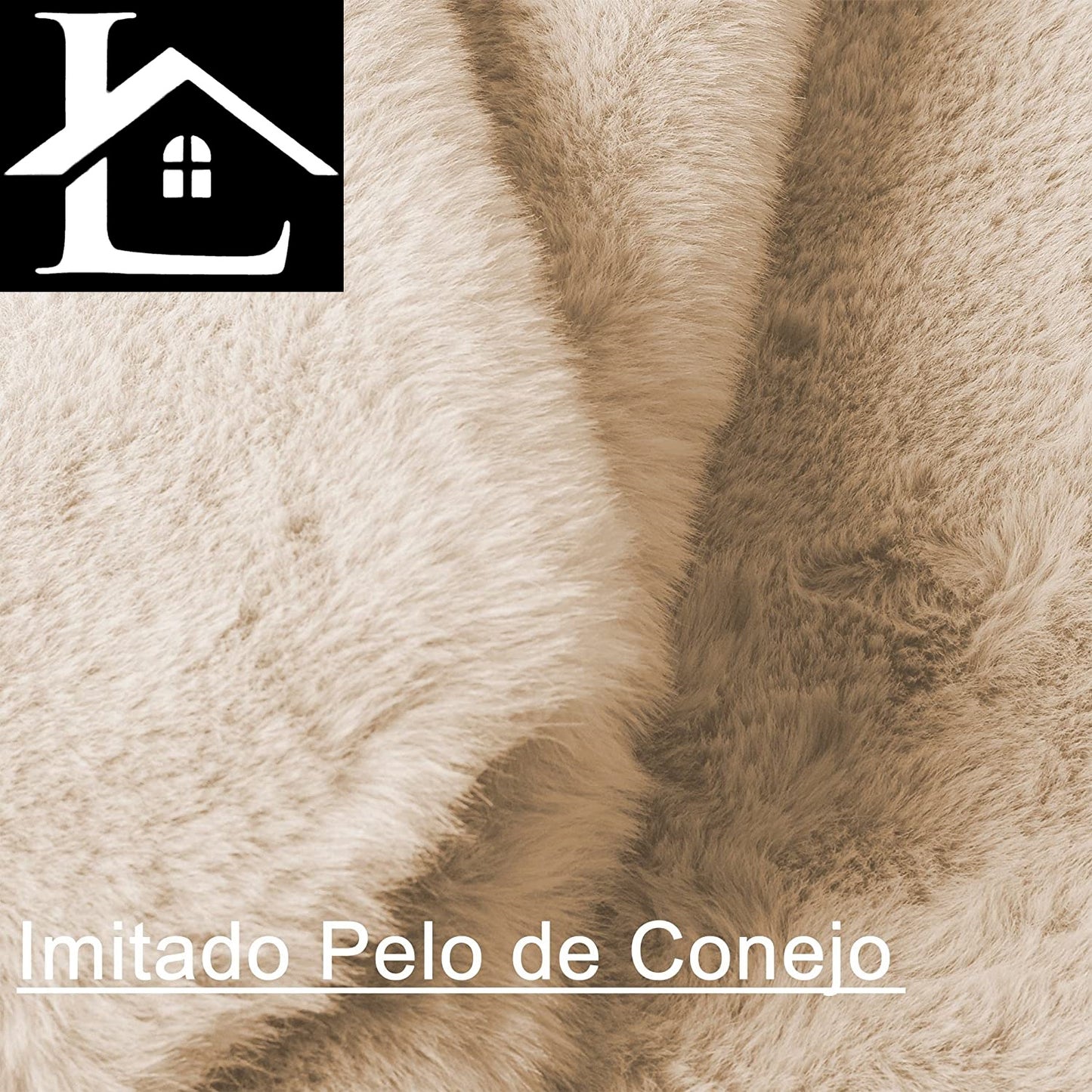 Alfombra De Piel De Conejo Artificial Extra Suave - Alfombra de Pelo para Salón, Habitación, Dormitorio, Forma Rectangular