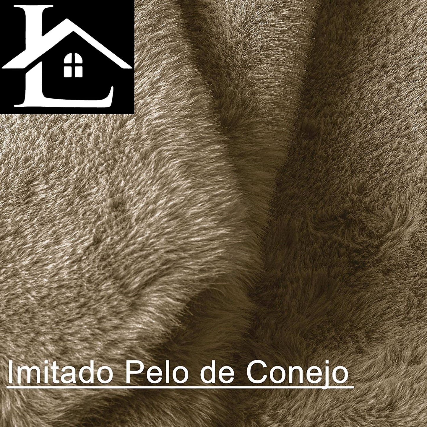 Alfombra De Piel De Conejo Artificial Extra Suave - Alfombra de Pelo para Salón, Habitación, Dormitorio, Forma Rectangular